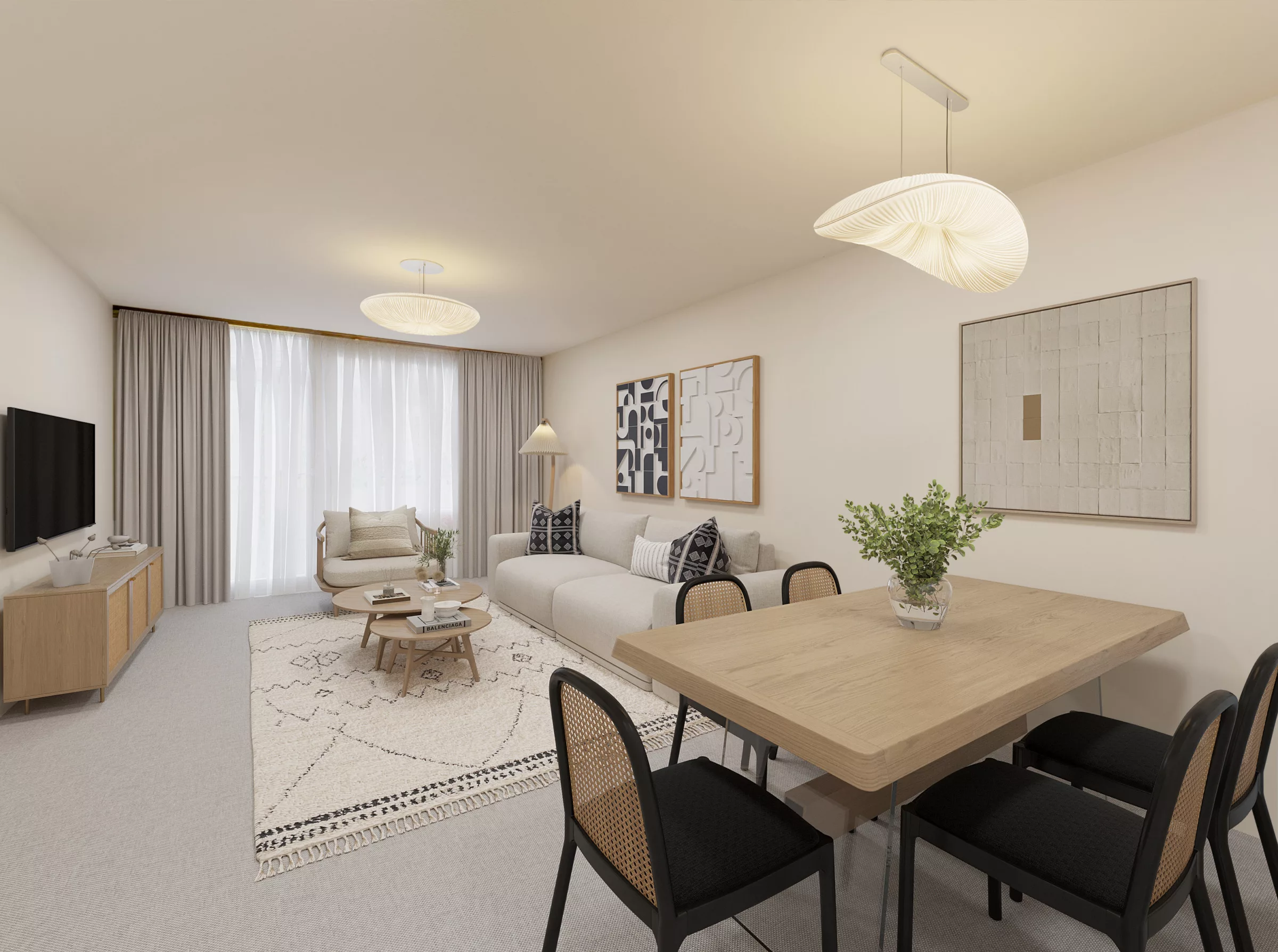 Modern eingerichtete Wohnung mit vielen Lampen in Geretsried