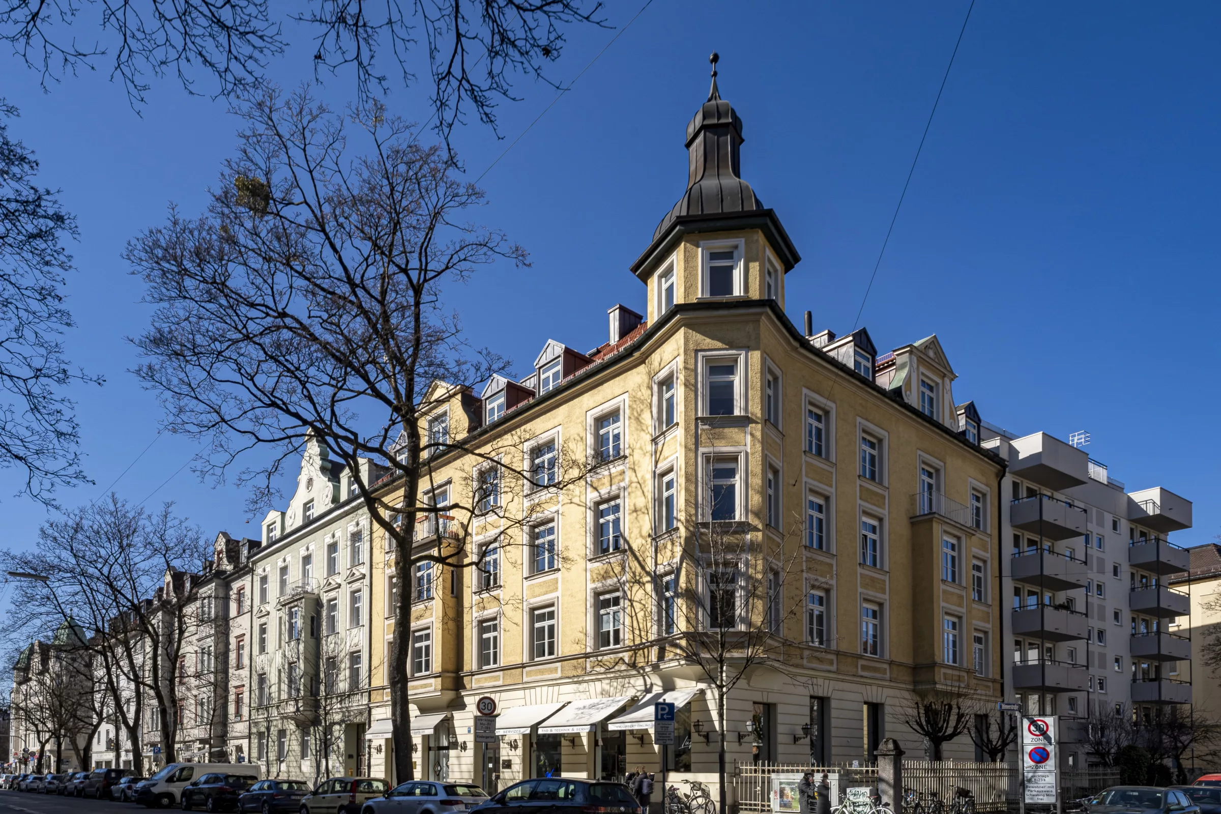 Altbau Gebäude in der Franz Joseph Strasse in München