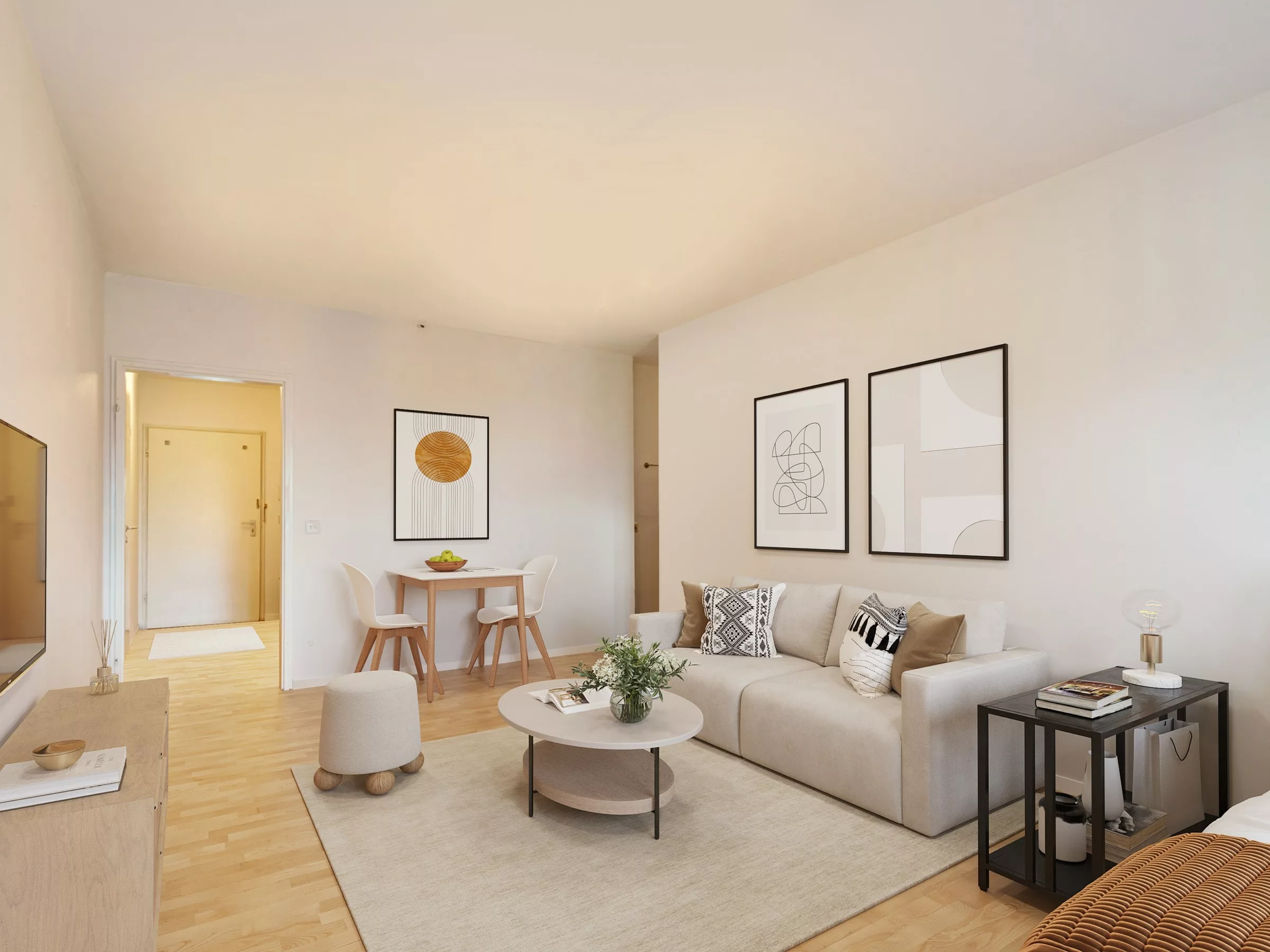 Modernes Wohnzimmer in Beige Tönen