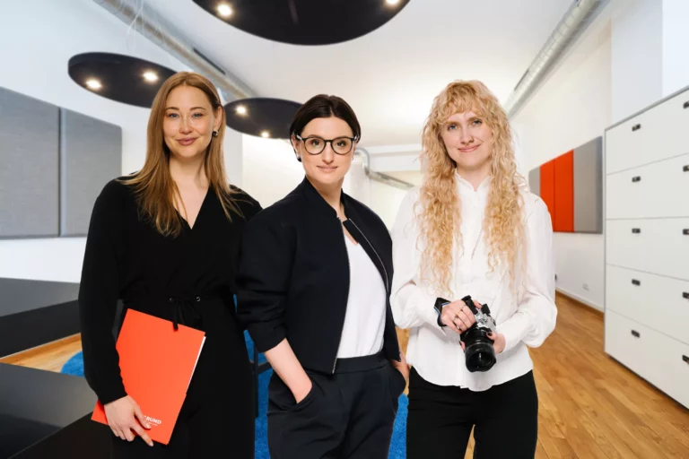 Das Backoffice-Team: Stefanie Baumgartner, Leandra Rost und Isabell Gaudszun