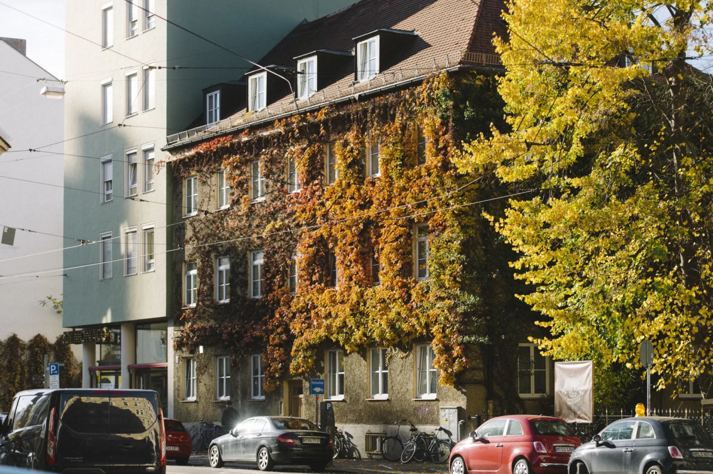Bewachsene Hauswand in München