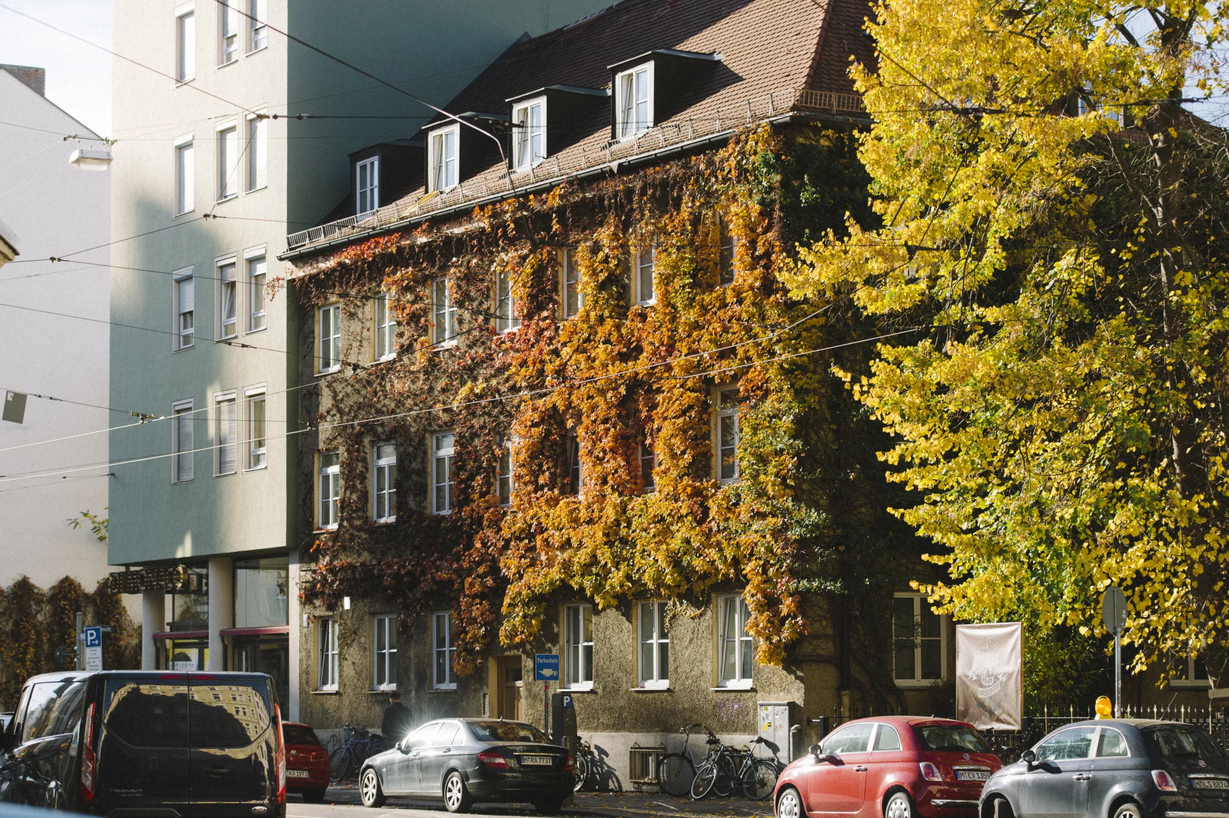 Bewachsene Hauswand in München