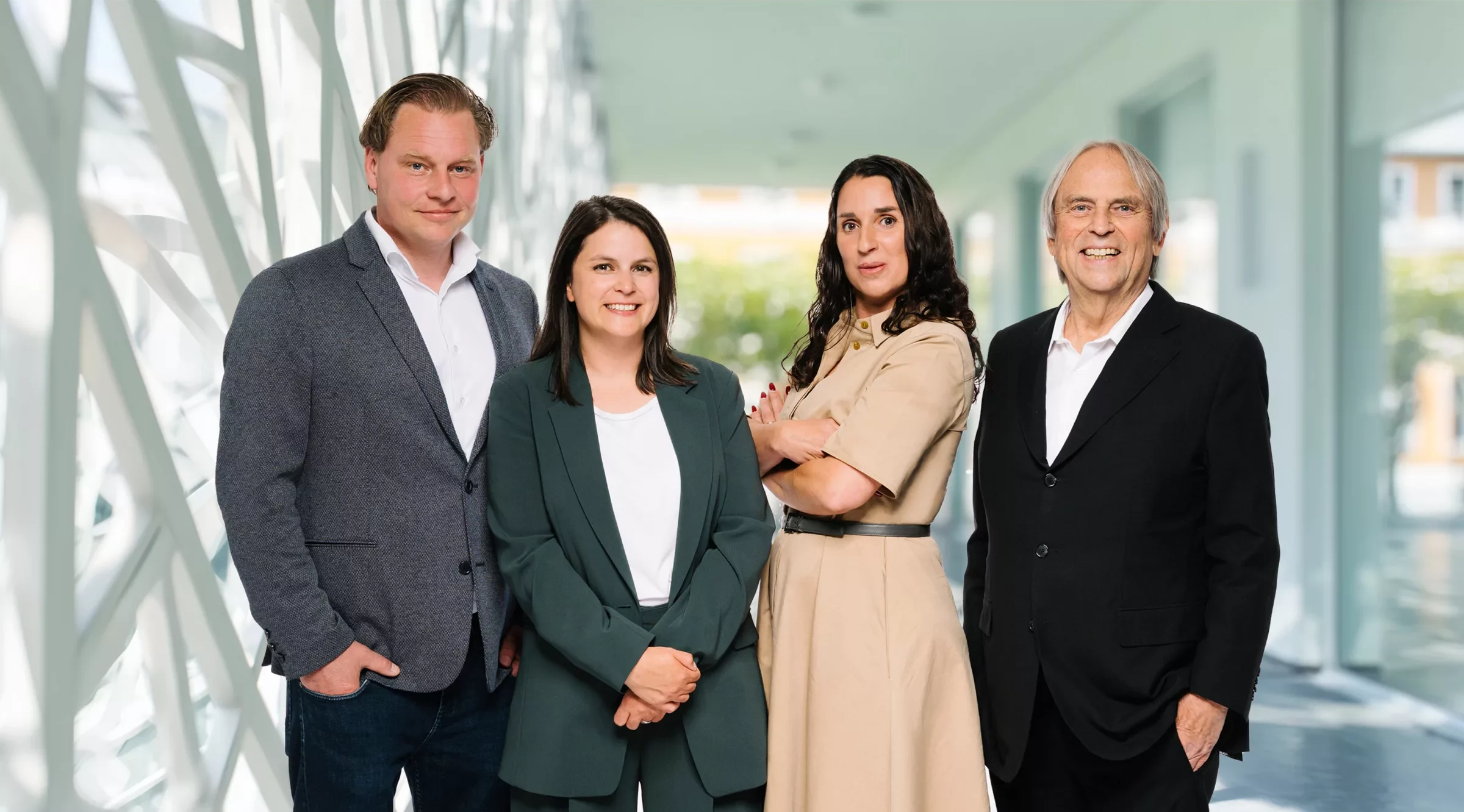 Die Gesellschafter von Citigrund: Dominik Müller, Edith Schwimmer, Sara Harms und Beppo Schwimmer
