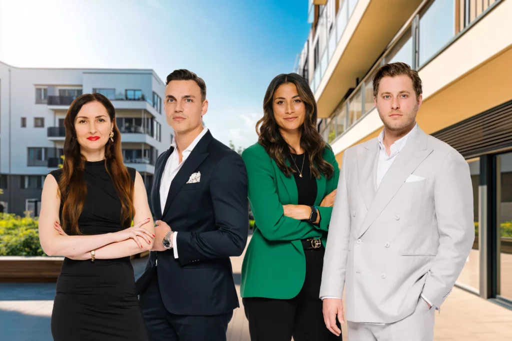 Neubau-Vertriebs-Team: Natalia Ilchyshyn, Aleksandar Milosavljevic, Kathrin Kuhn und Andreas Pribylla