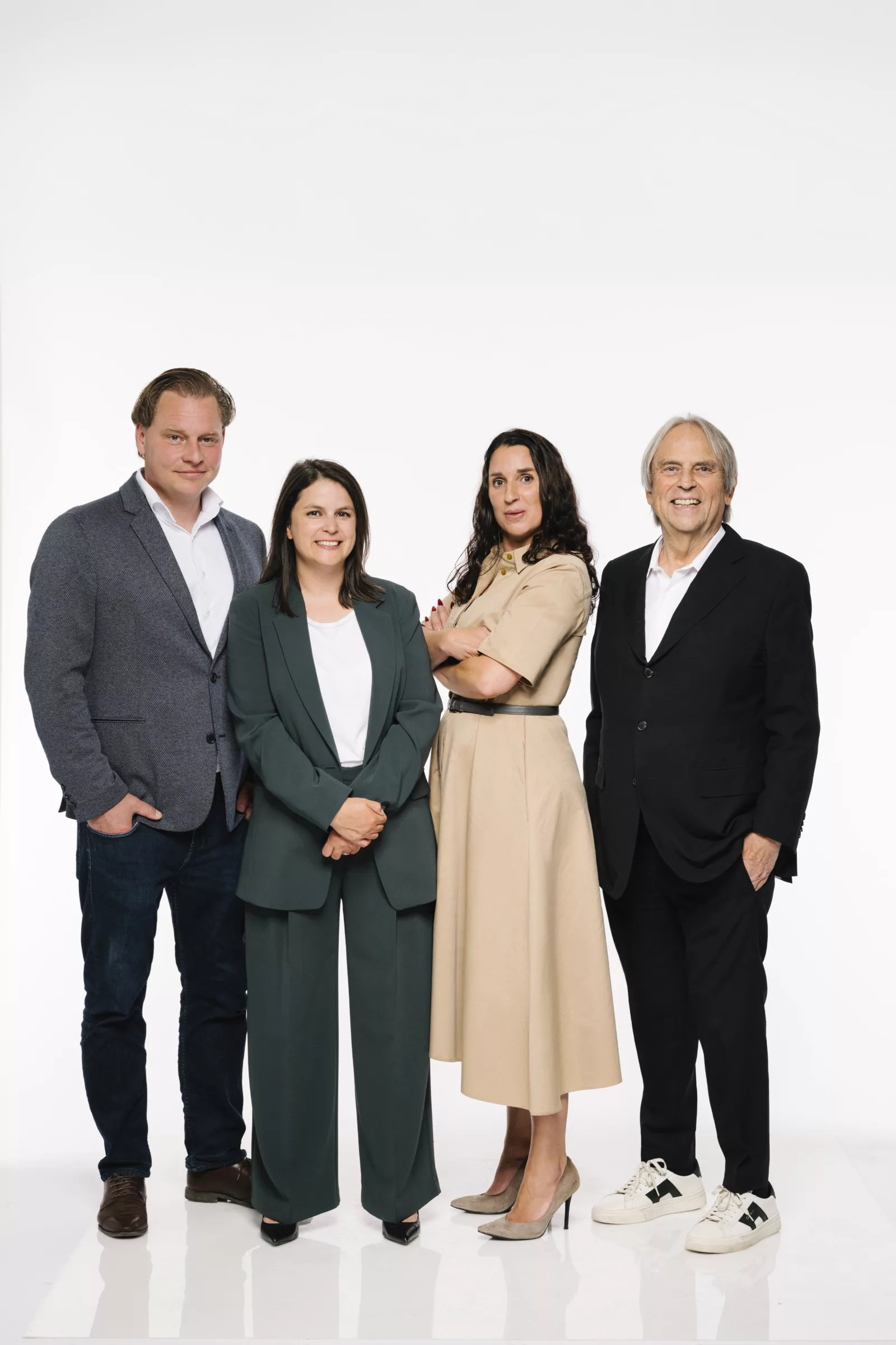 Die Gesellschafter von Citigrund: Dominik Müller, Edith Schwimmer, Sara Harms und Beppo Schwimmer