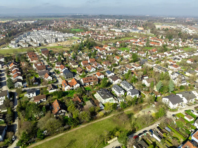 Luftaufnahme von Aubing mit Häusern